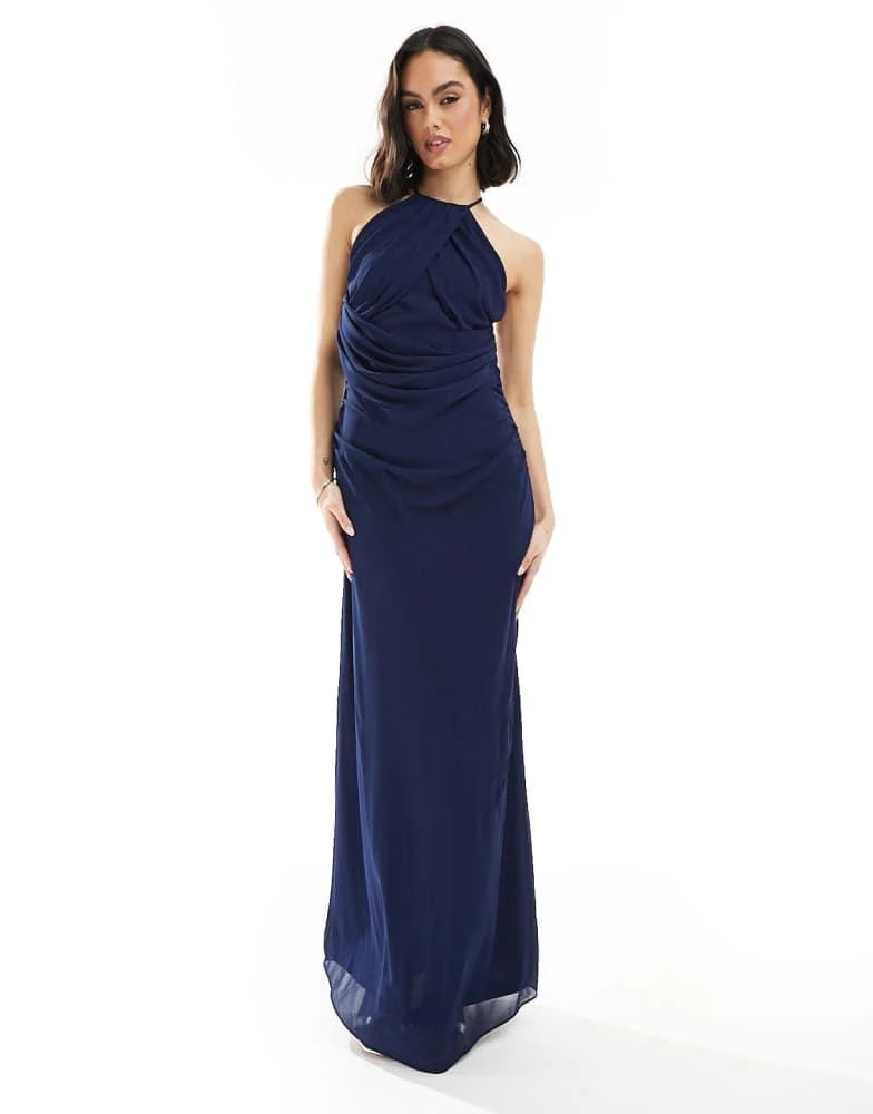 tfnc bridesmaid dresses navy TFNC London Women's Terry Navy Maxi Dress