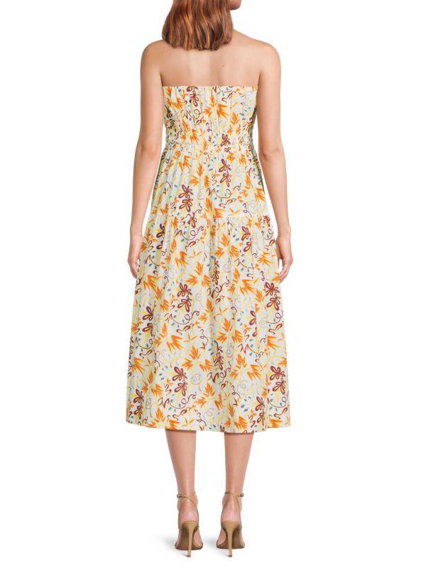 A.L.C. Clark Print Bandeau Midi Dress