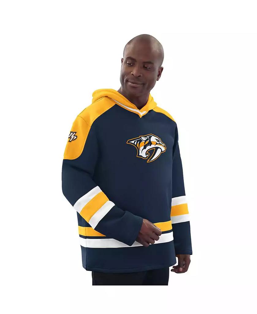 Starter Men's Navy/Gold Nashville Predators Hockey Pullover Hoodie