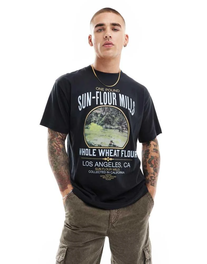 PacSun Pacsun mills short sleeve motif tshirt in black 2