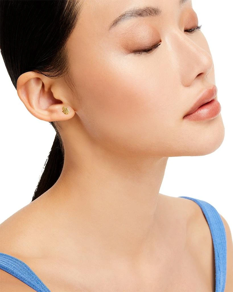 Moon 
Meadow Hamsa Hand Stud Earrings in 14K Yellow Gold - Exclusive 2