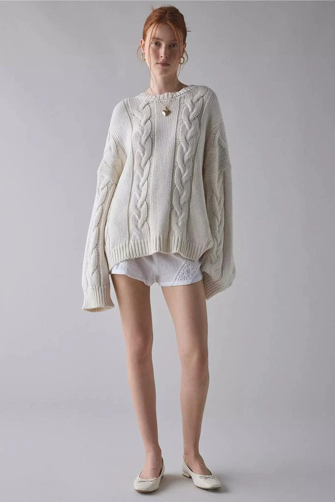 BDG BDG Skylar Oversized Crew Neck Cable Knit Sweater 3