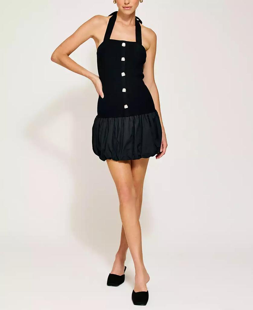 Line & Dot Women's Ramona Mixed-Media Balloon Mini Dress