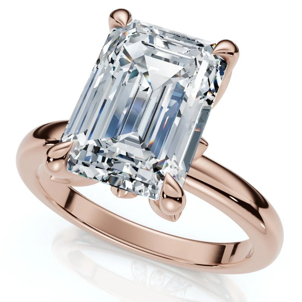 Pompeii3 2.05Ct Emerald Cut Certified Diamond Hidden Petal Engagement Ring Gold Lab Grown 1