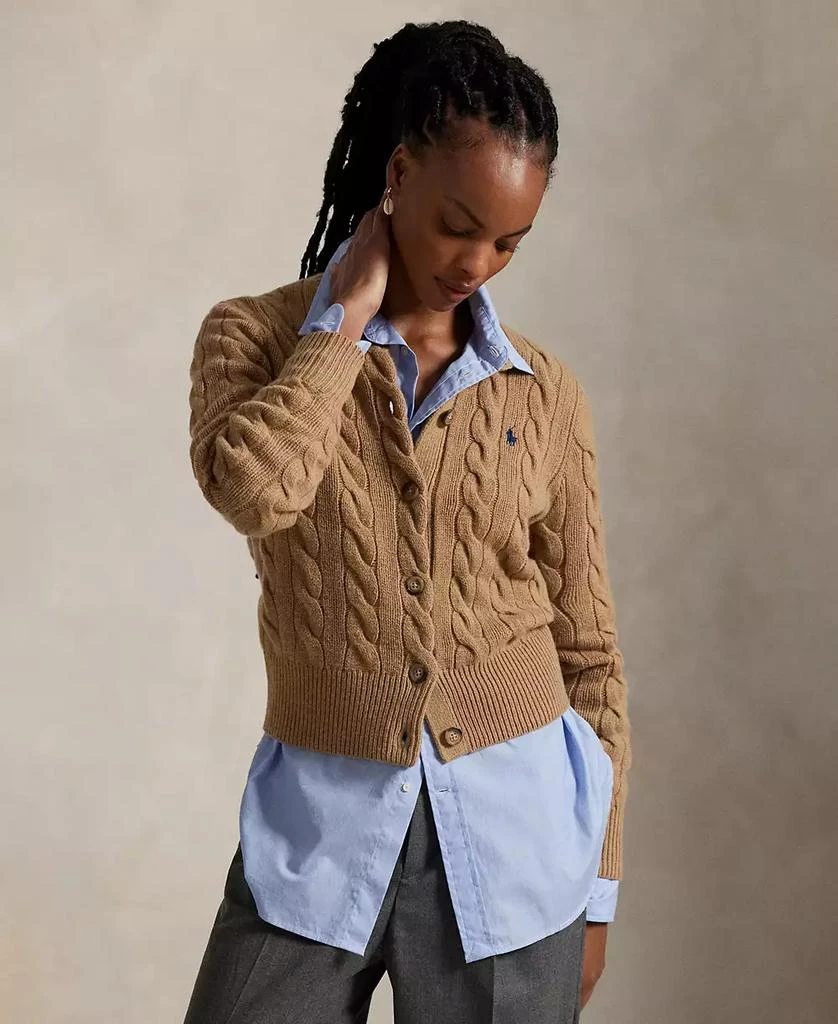 Ralph Lauren Women's Cable-Knit Wool-Cashmere Cardigan Sweater 3