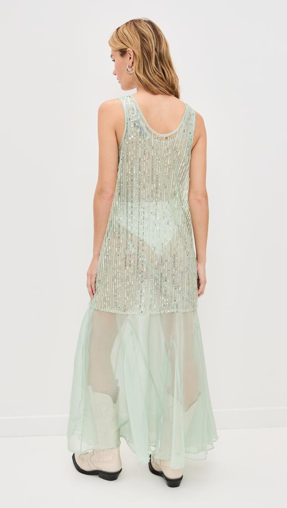 Endless Rose Sequins Overlay Chiffon Maxi Dress