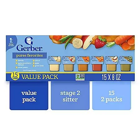 Gerber Gerber 2nd Foods Fruit & Veggie Variety Pack, 4 oz., 30 ct. 9