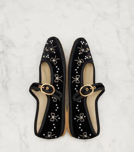 Valentino Endouce velvet Mary Jane flats 5