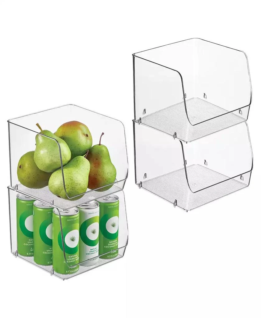 iDesign Set of 4 Open-Front Bin for Household Storage