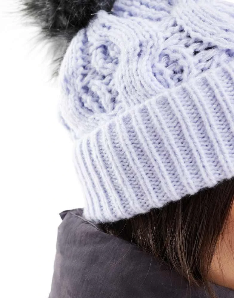 Columbia Columbia Boundless days cable knit pom beanie in snowdrift purple 2