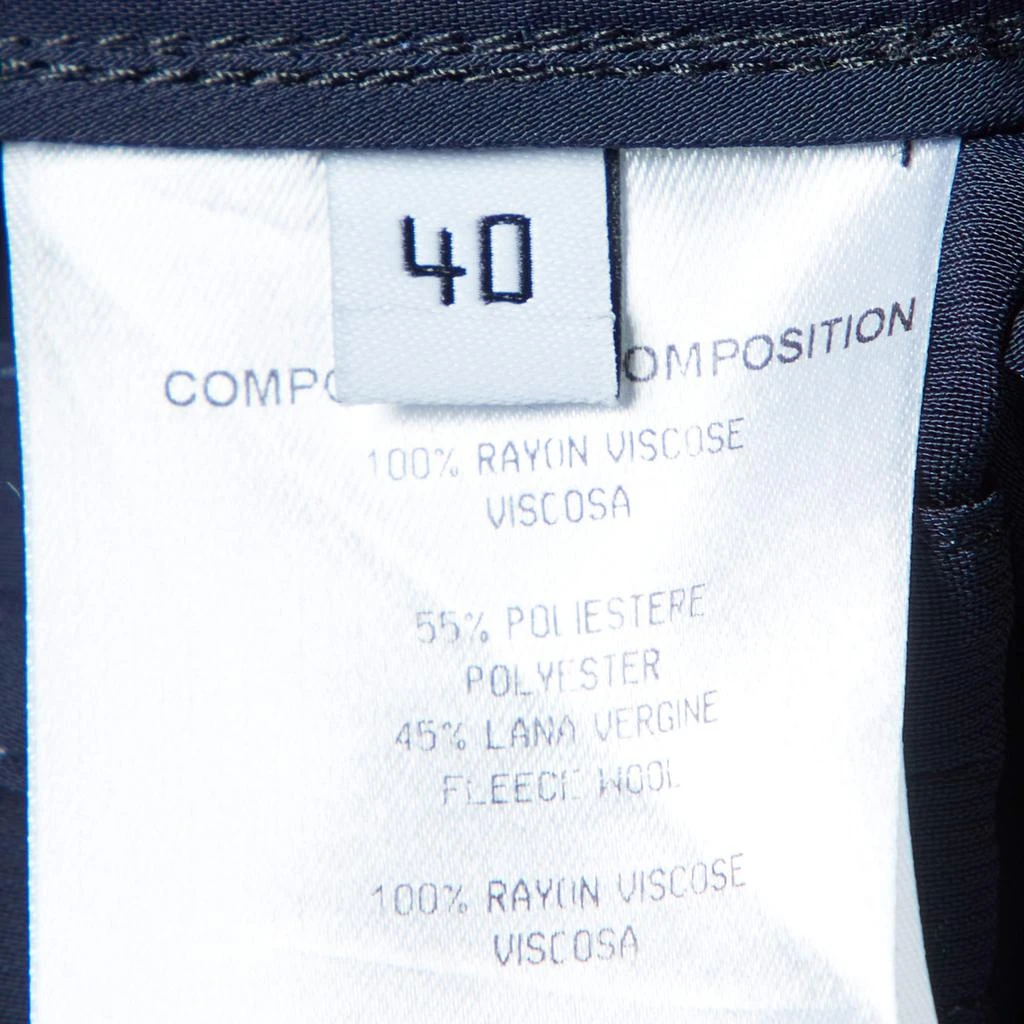 Balenciaga Balenciaga Navy Blue Crepe Panelled Button Detail Jacket M 5