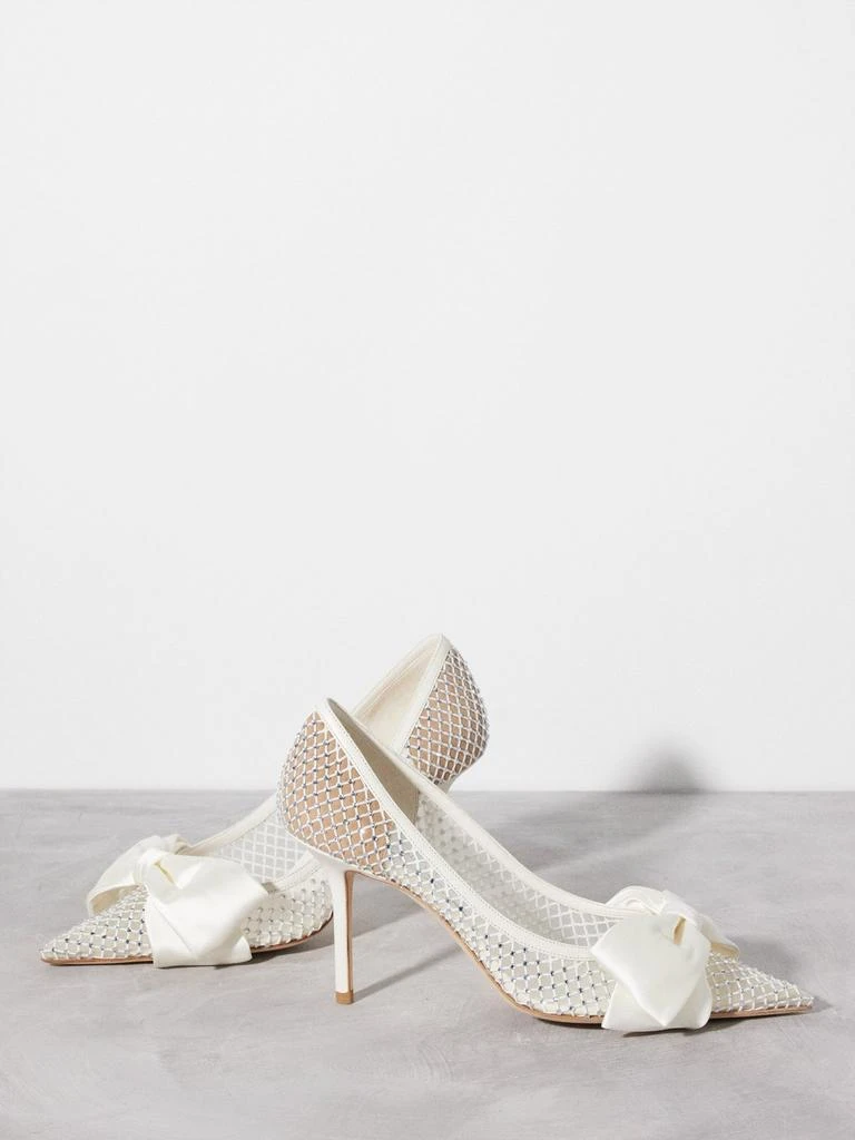 Jimmy Choo Love 85 bow-appliqué mesh pumps 1