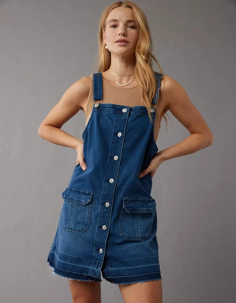 AE Denim Button-Up Pinafore Dress  On Sale Now with Up to 60% Off |  Discover Exclusive Deals & Savings at BeyondStyle  Authentic AE Women's  Clearance|Dresses|Mini Dresses with Limited-Time Discounts, Free