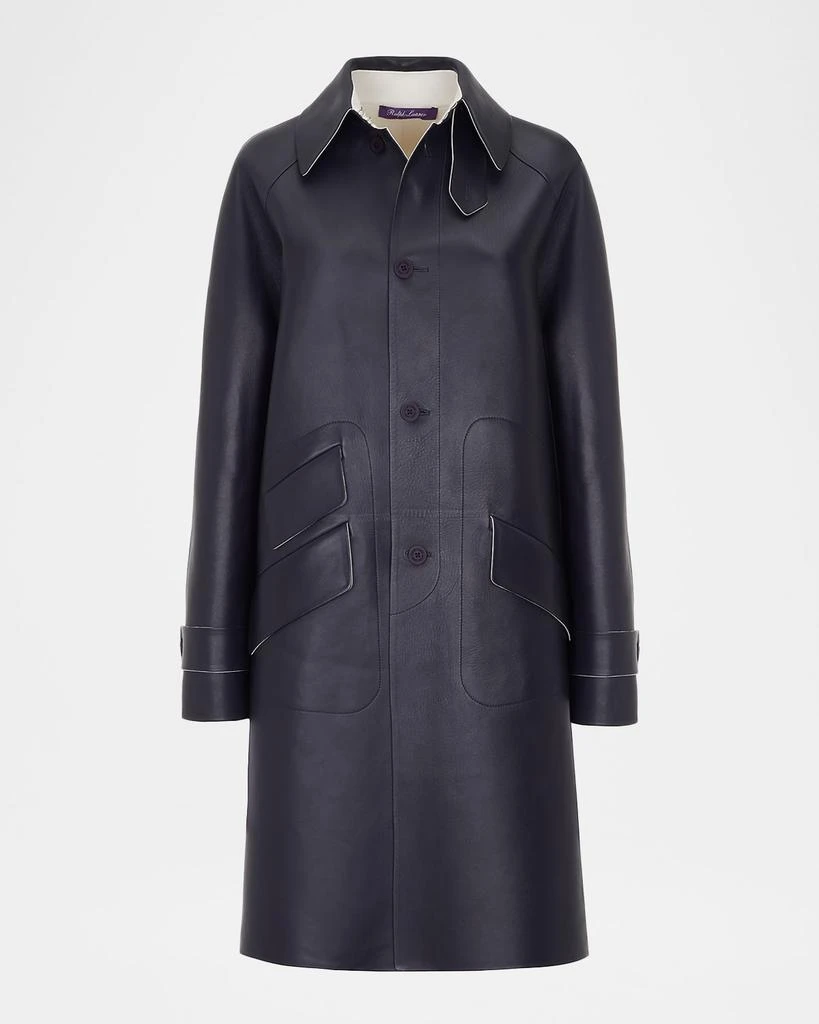 Ralph Lauren Ottis Leather Single-Breasted Trench Coat