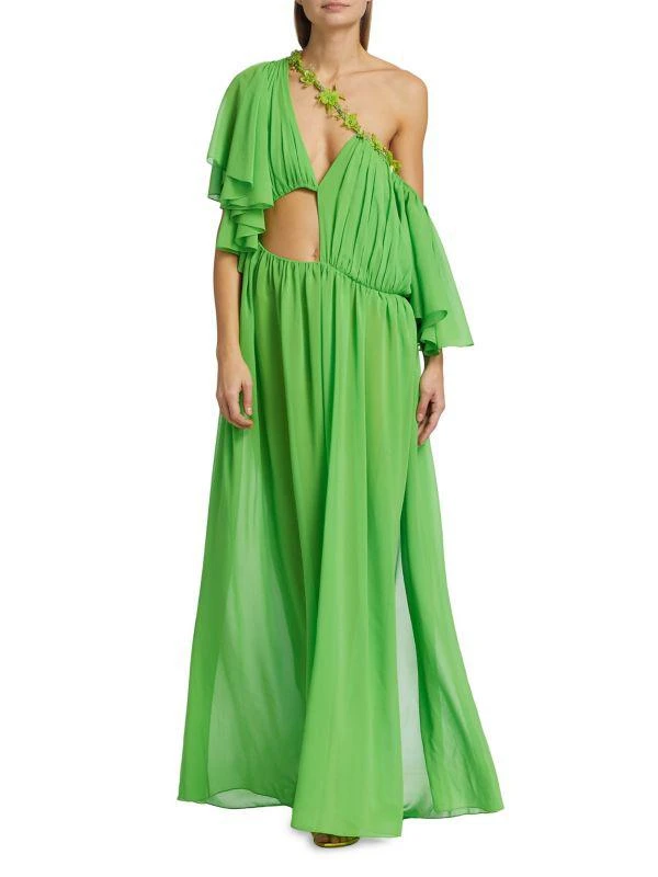 Aliétte Embellished Cut-Out Silk Chiffon Gown 1