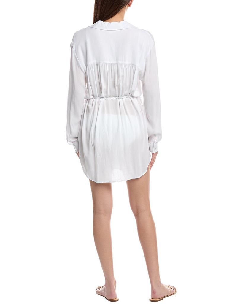 Ibiza IBIZA Tie Belt Button Up Shirt Cover-Up