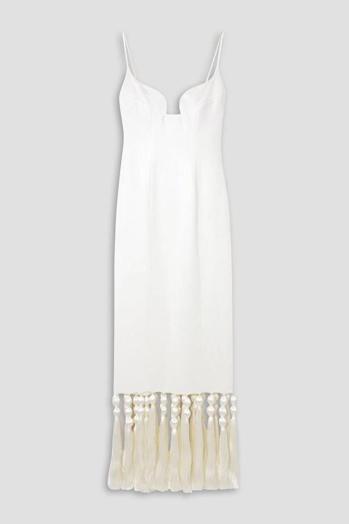GALVAN  LONDON Belize tasseled stretch-knit gown 1