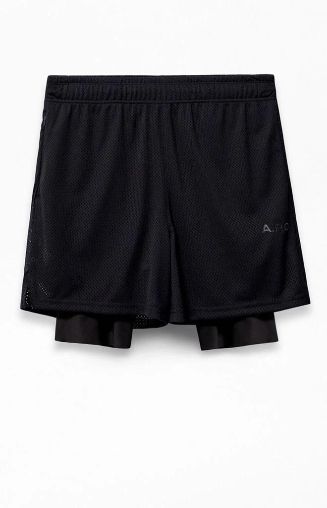 Active Black Mesh 2 in 1 Shorts