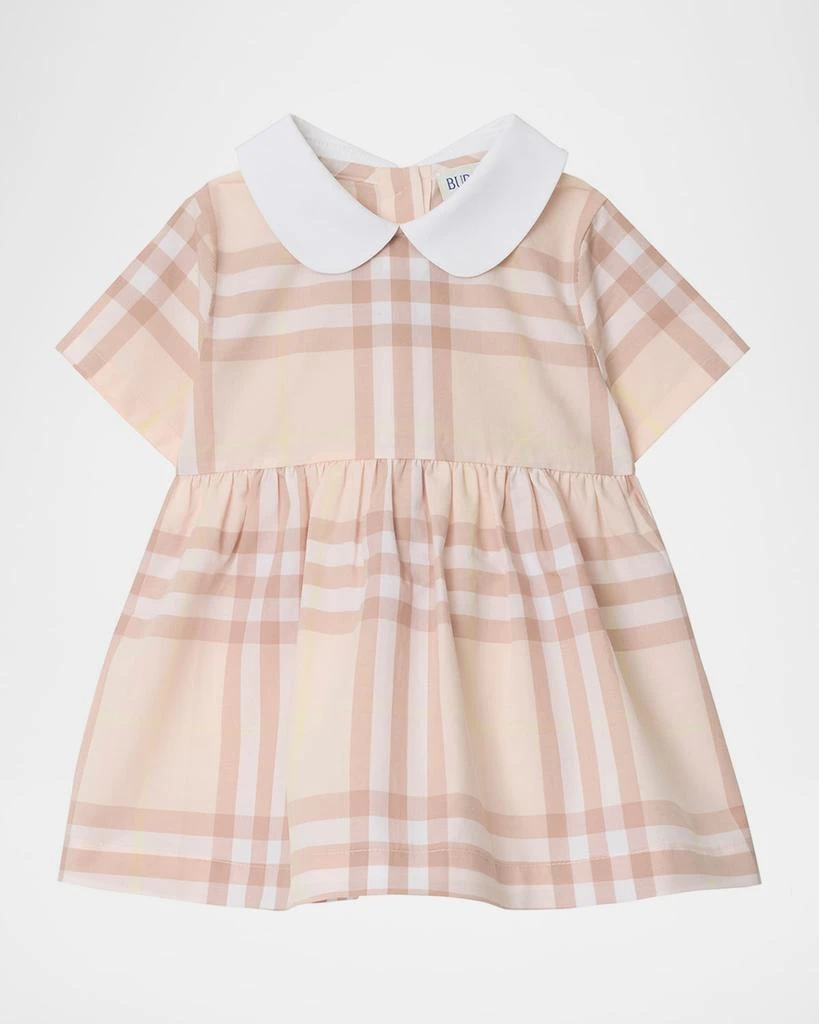 Burberry Girl's Geraldine Cotton Poplin Check Dress & Bloomers, Size Newborn-18M 2
