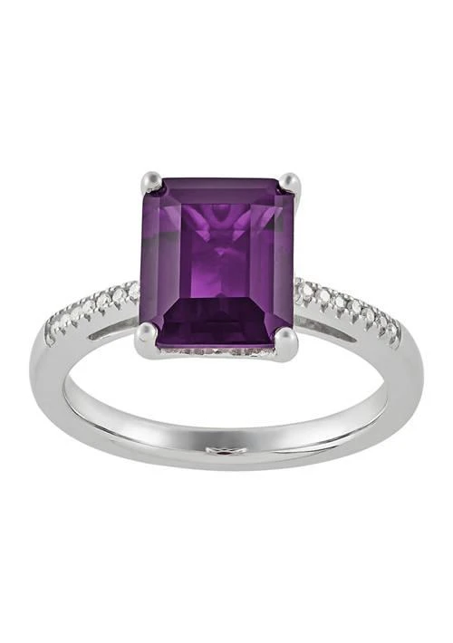 Belk 
Co. 1/10 ct. t.w. Diamond and Amethyst Ring in Sterling Silver