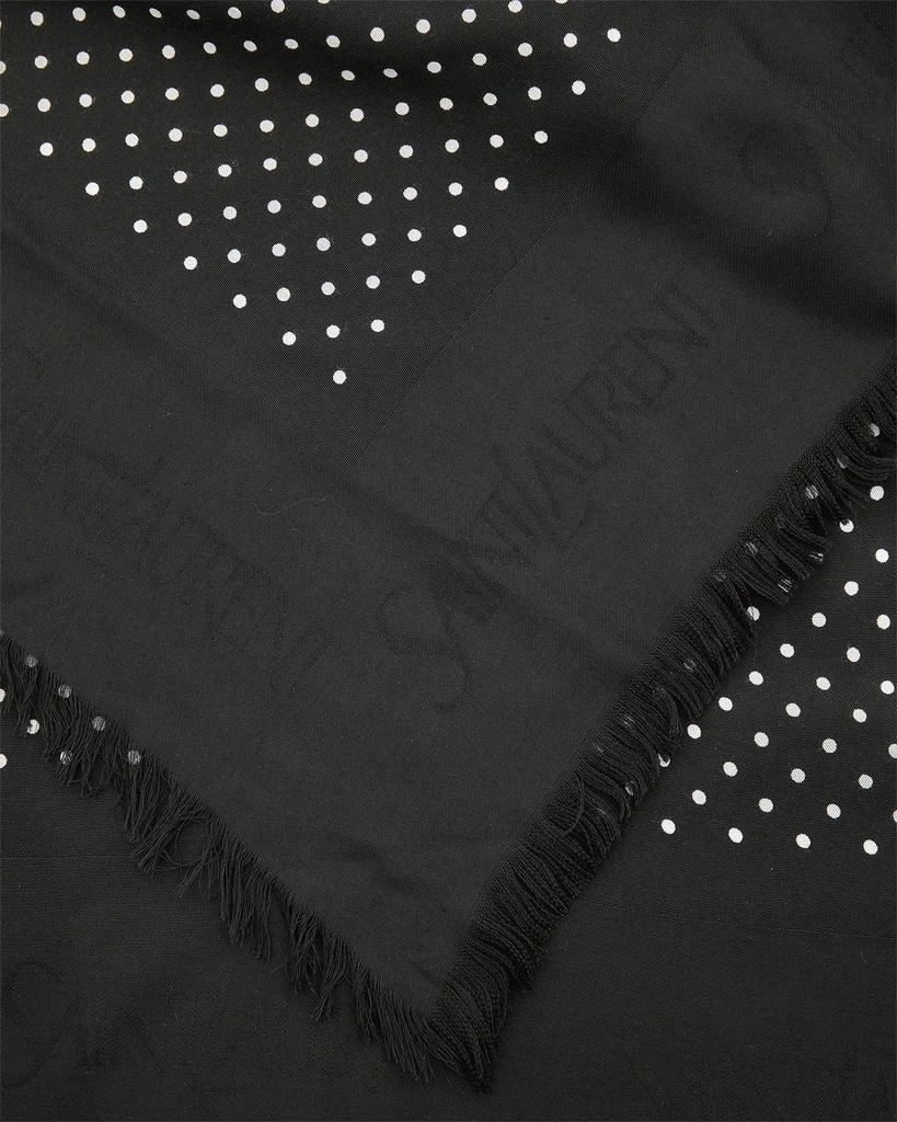 Yves Saint Laurent Polka-Dot Modal-Blend Scarf 4