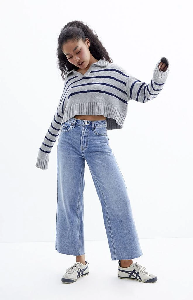 PacSun Nora Cropped Wide Leg Jeans Medium Indigo 5