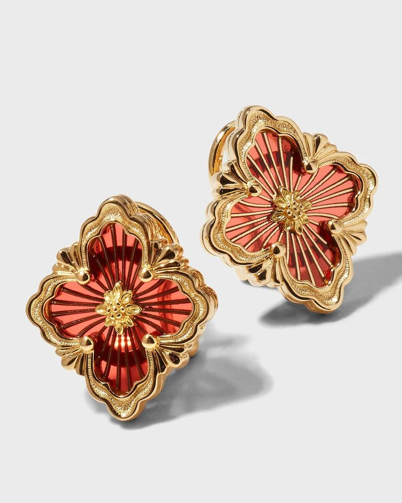 Buccellati Opera Tulle 18K Gold Red Enamel Earrings 3