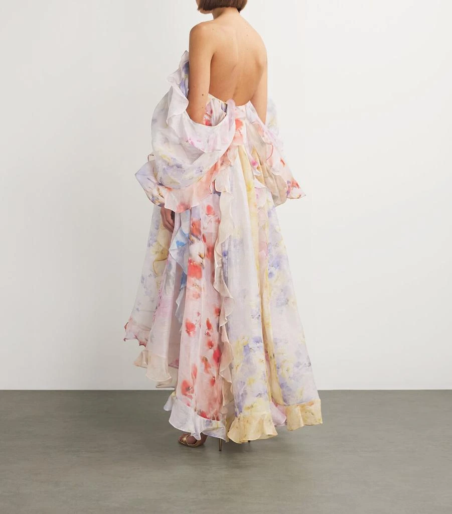 Zimmermann Linen-Silk Strapless Midi Dress 3