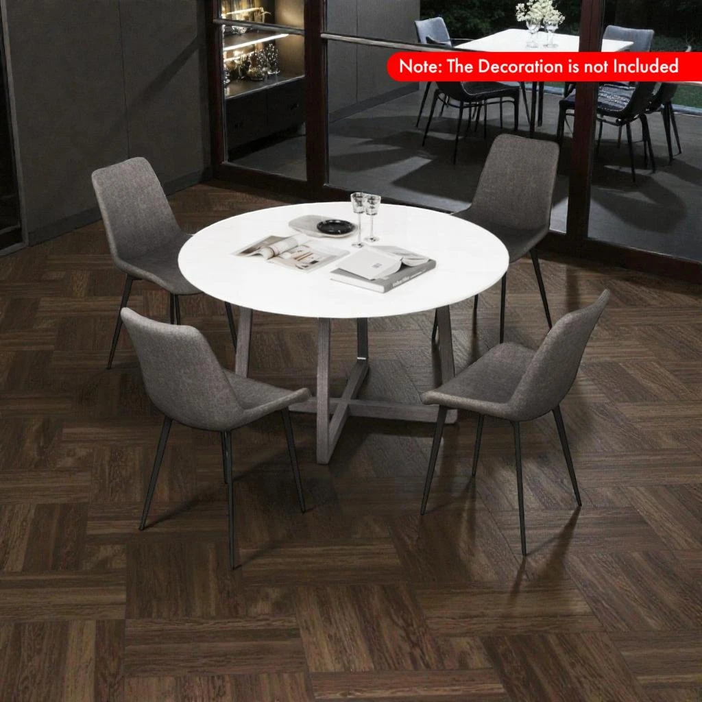 Hivvago Four Upholstered Dining Chairs with Metal Frames and Cushioned Back Support 2