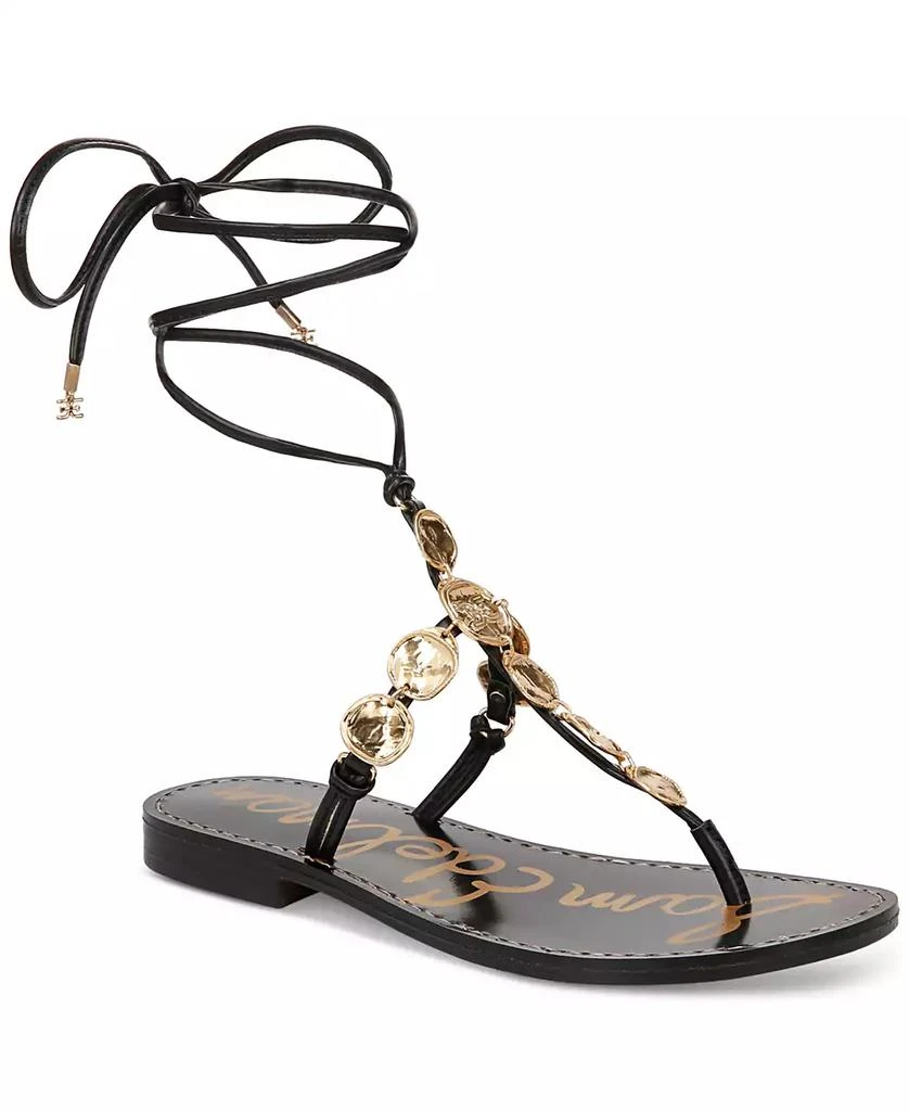 Sam Edelman Deidre Coin Embellished Tie-Up Thong Sandals 1