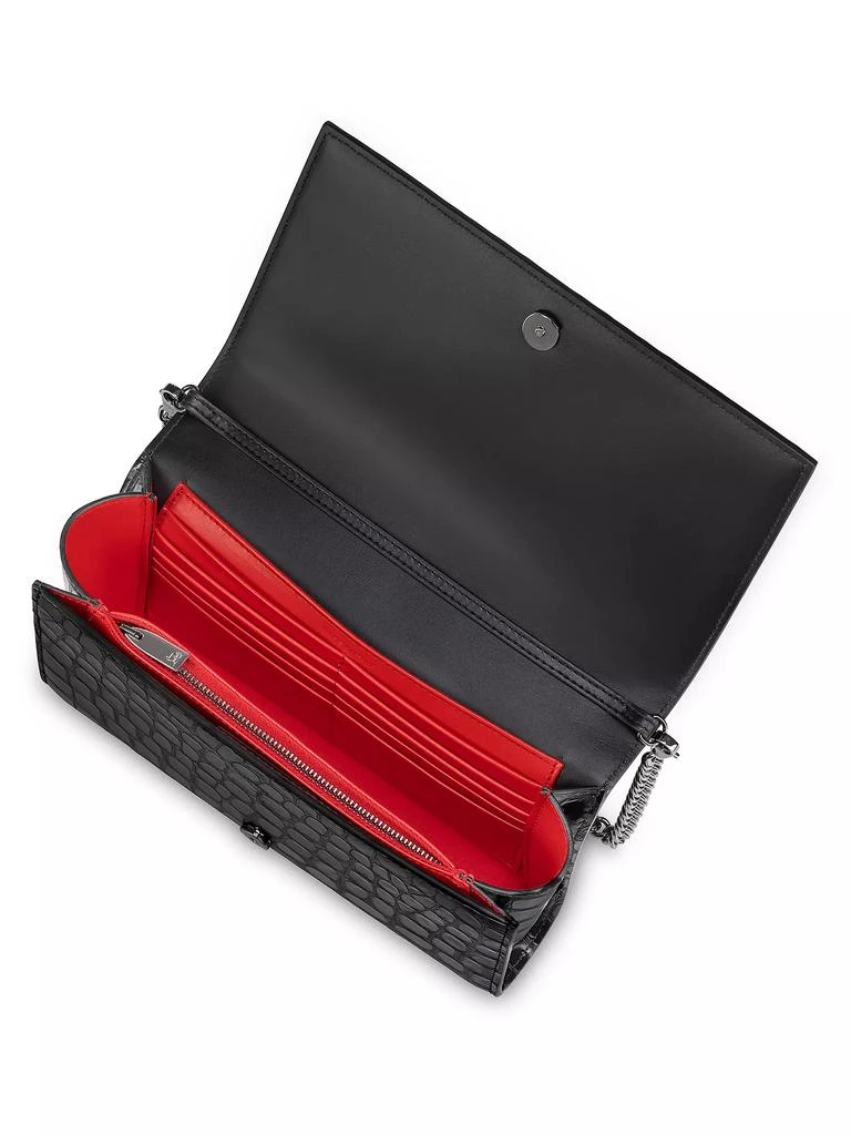 Christian Louboutin Paloma Croc-Embossed Patent Leather Chain Wallet 5