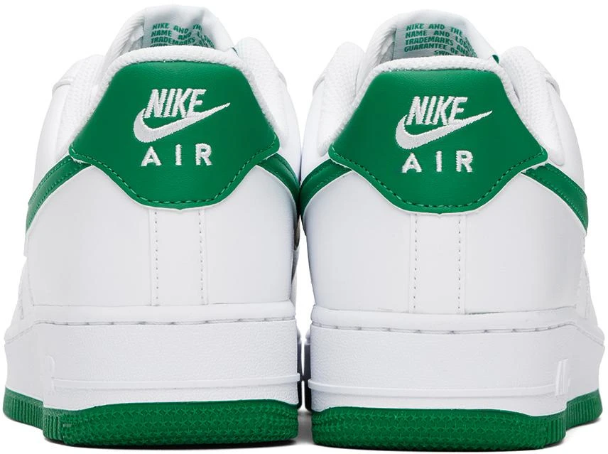 Nike White & Green Air Force 1 '07 Sneakers 2