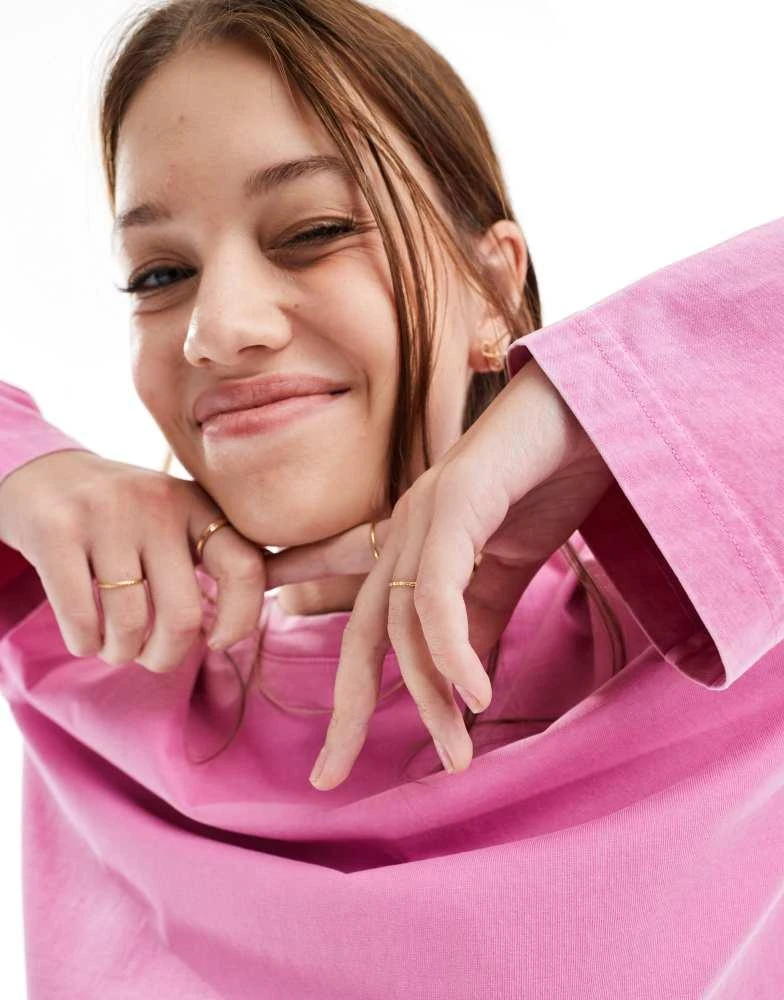 & Other Stories & Other Stories long sleeve top in pink 2