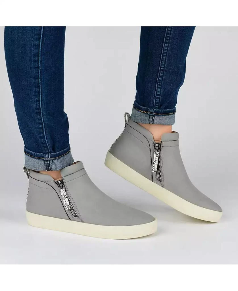 Journee Collection Women's Frankie Side Zip Sneaker 6