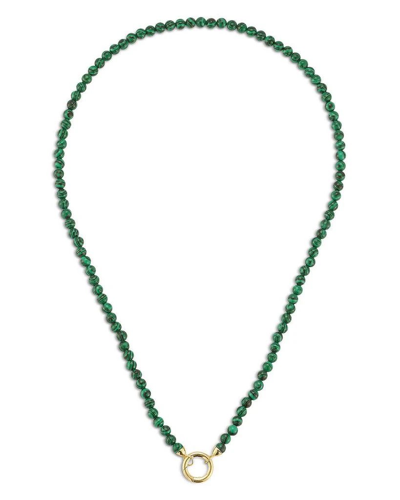 Moon & Meadow 14 Yellow Gold Malachite Beaded Clip Bale Pendant Necklace, 17" 2