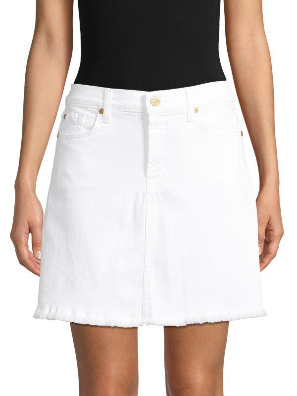 7 For All Mankind Denim A-Line Skirt