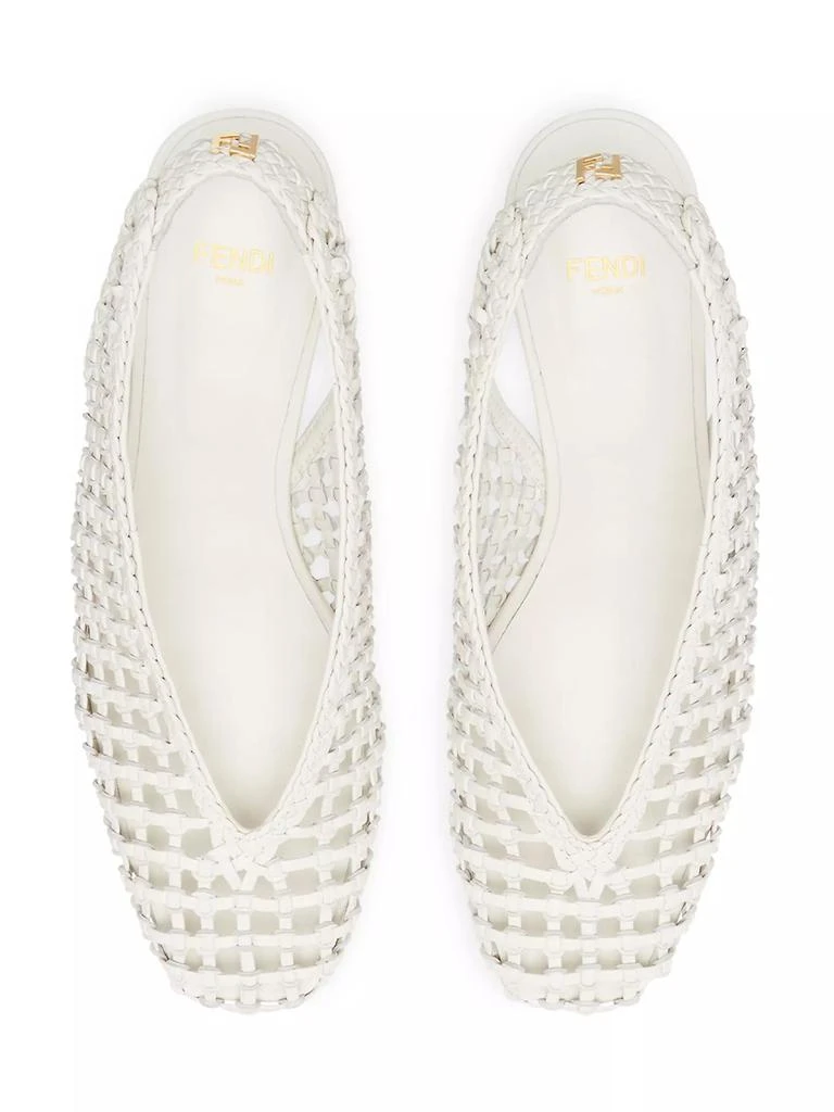 Fendi Woven Show Leather Slingback Pumps 4