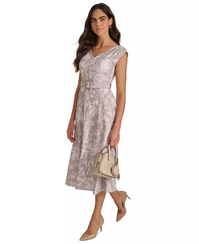 Calvin Klein Women's Belted Cap-Sleeve Midi Dress 12