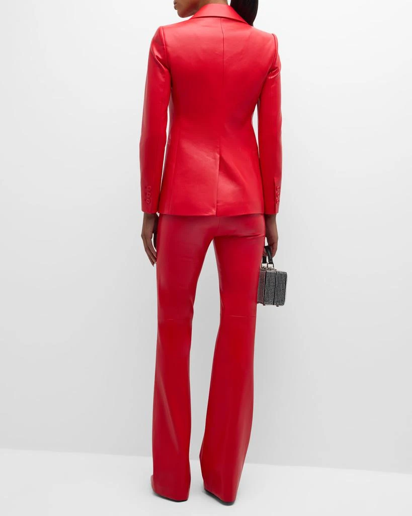 Alice + Olivia Olivia Vegan Leather Bootcut Pants 4