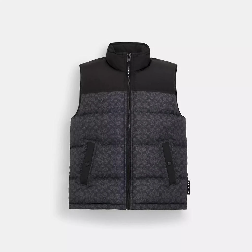 Coach Outlet Signature Down Vest In Recycled Polyester 1