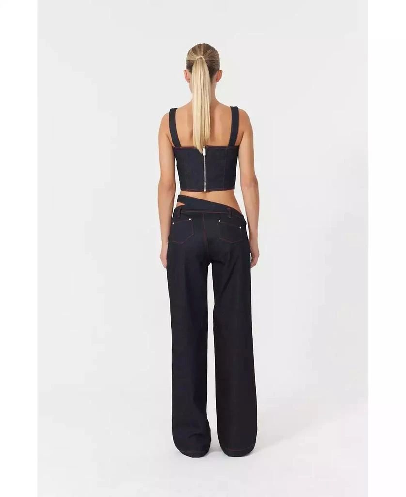 Jendue Women
s Harvey Denim Crop Top | Unique Strappy Design 3