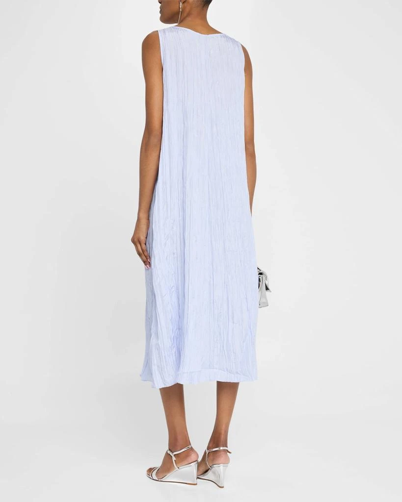 Eileen Fisher Sleeveless Crinkled Silk Midi Dress 3