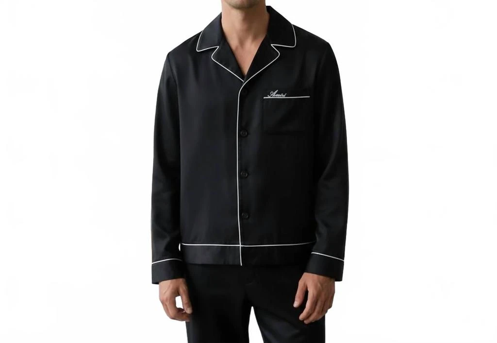 AMIRI Long Sleeve Pajama Shirt In Black 1