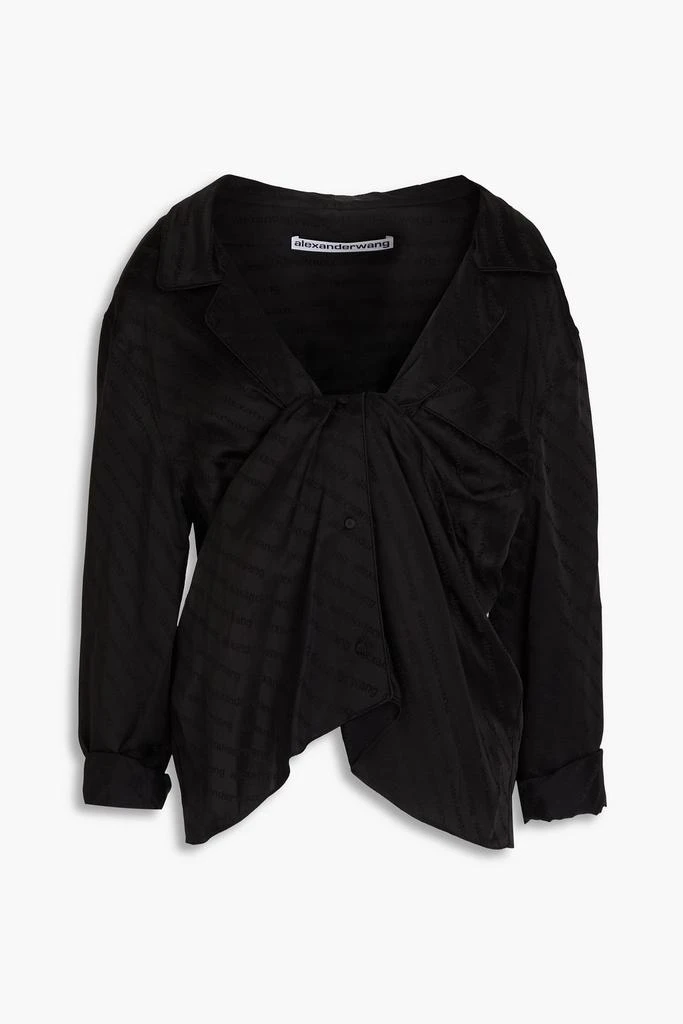 Alexander Wang Twist-front satin-jacquard shirt 1