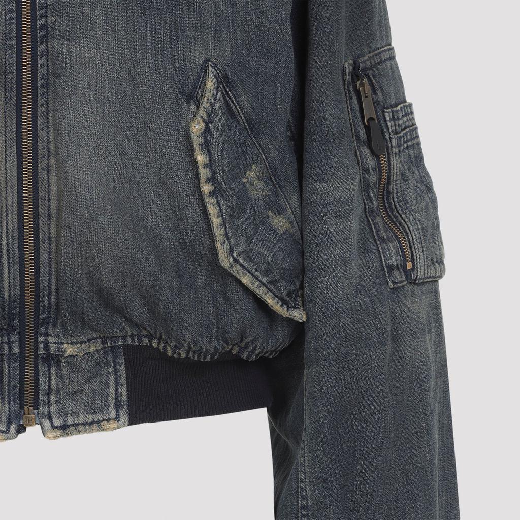 Balenciaga Standard Denim Bomber Jacket – On Sale Now with Up to