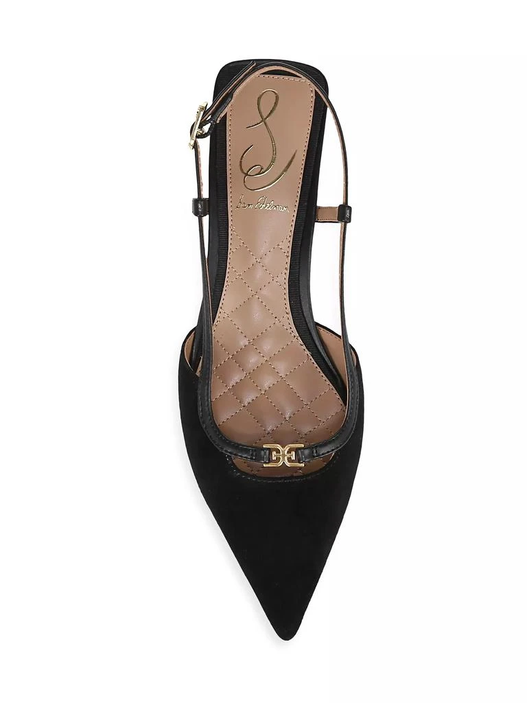 Sam Edelman Toni Suede Kitten-Heel Slingback Pumps 4