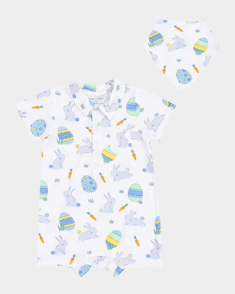 Angel Dear Boy's Easter Bunnies Polo Playsuit, Size 3M-24M 1