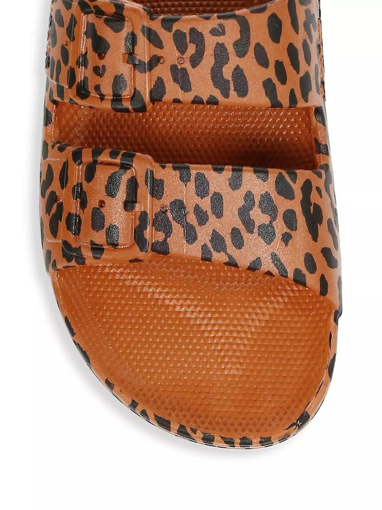 Freedom Moses Leopard-Print Two-Strap Slides 4