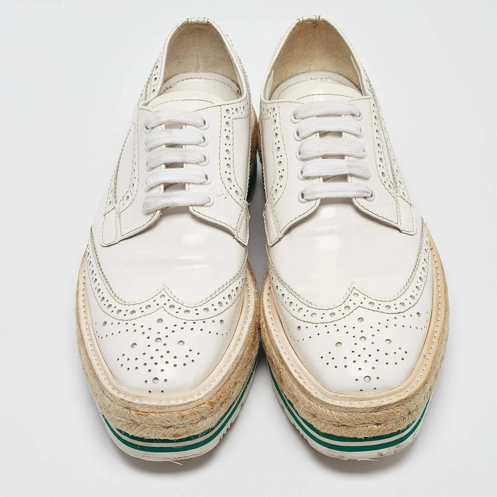 Prada Prada White Patent Leather Derby Sneakers Size 36 3