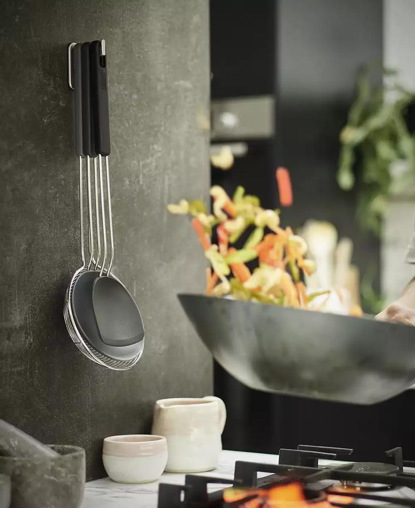 Joseph Joseph Nest Fusion Compact 3-Piece Wok Silicone Turner, Silicone Spoon and Wire Skimmer Set